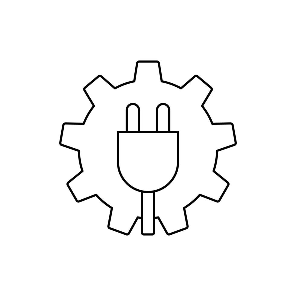 moderne elektrische stekker versnellingspictogram vector