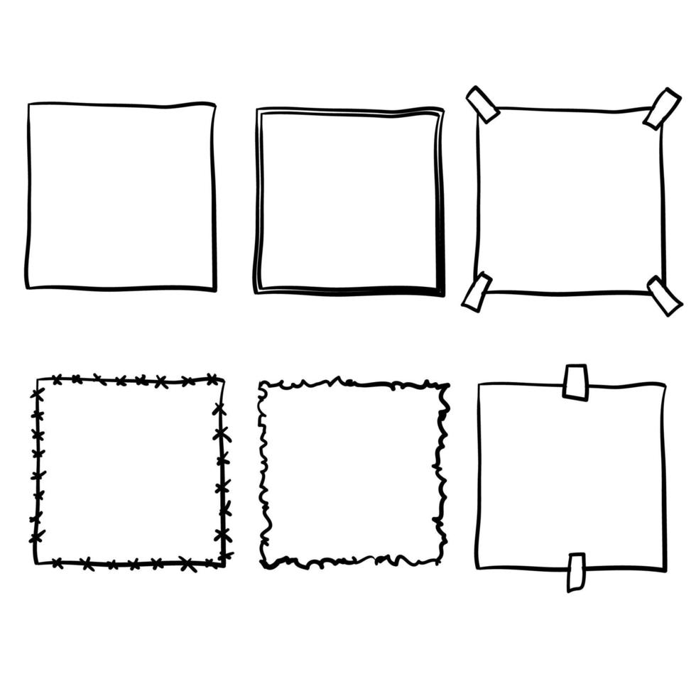 handgetekende doodle frame collectie vector