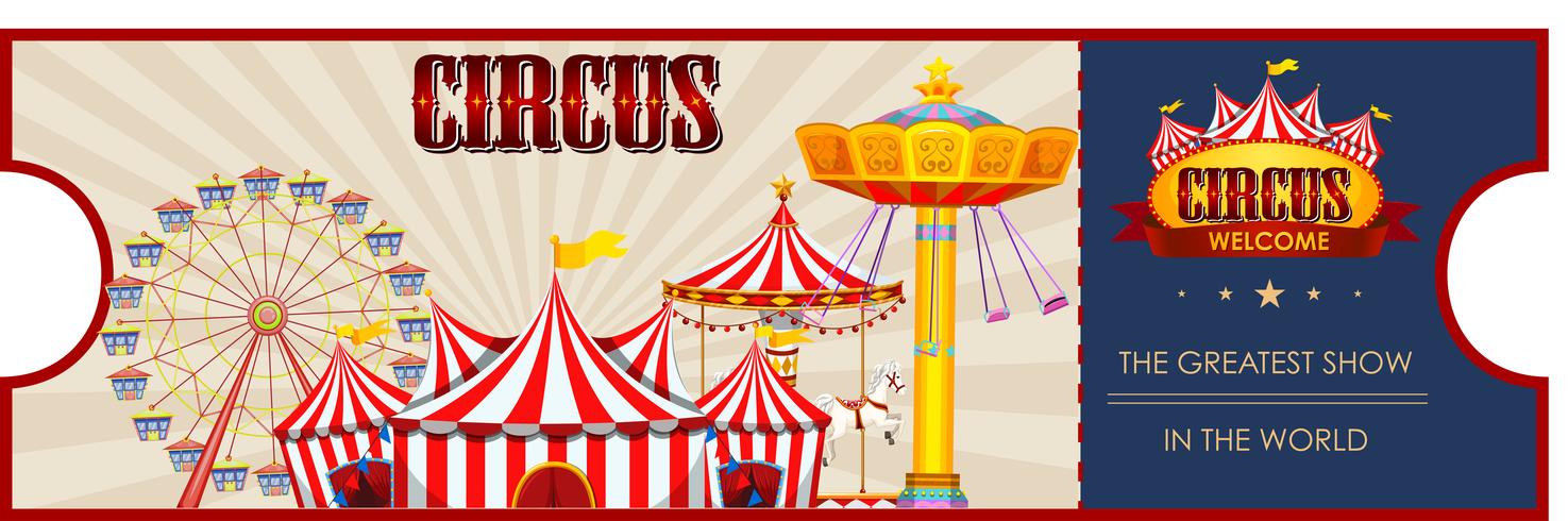 Een circus-ticket sjabloon vector