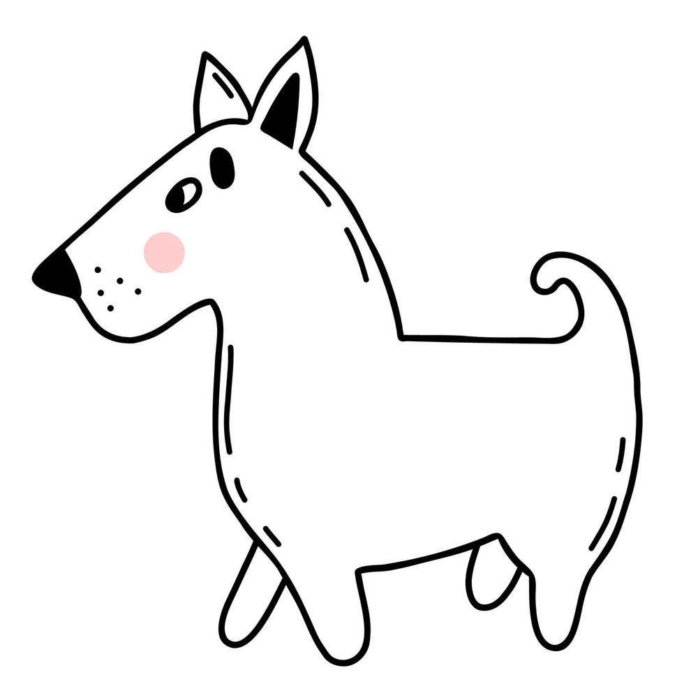 hond. vectorillustratie in lineaire handgetekende doodle-stijl vector