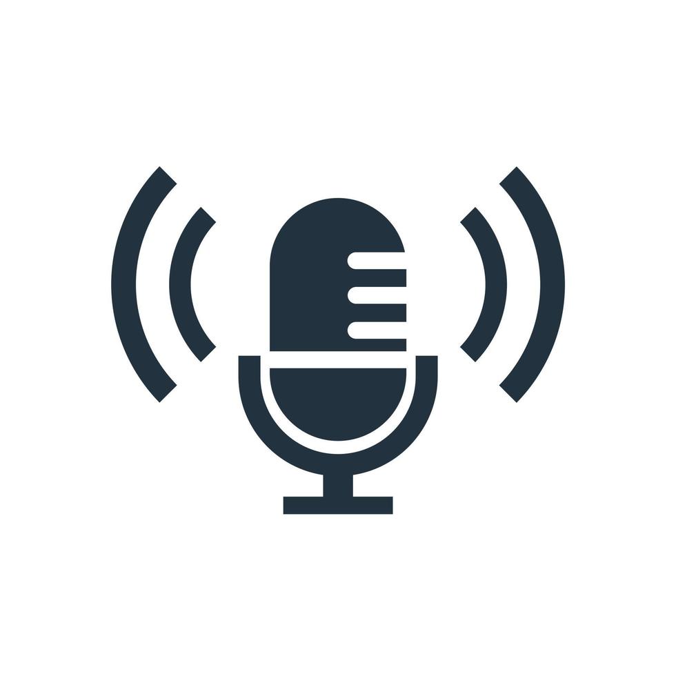 microfoon pictogram. microfoon of voicerecorder-symbool. platte vector ontwerp geïsoleerd op een witte achtergrond.