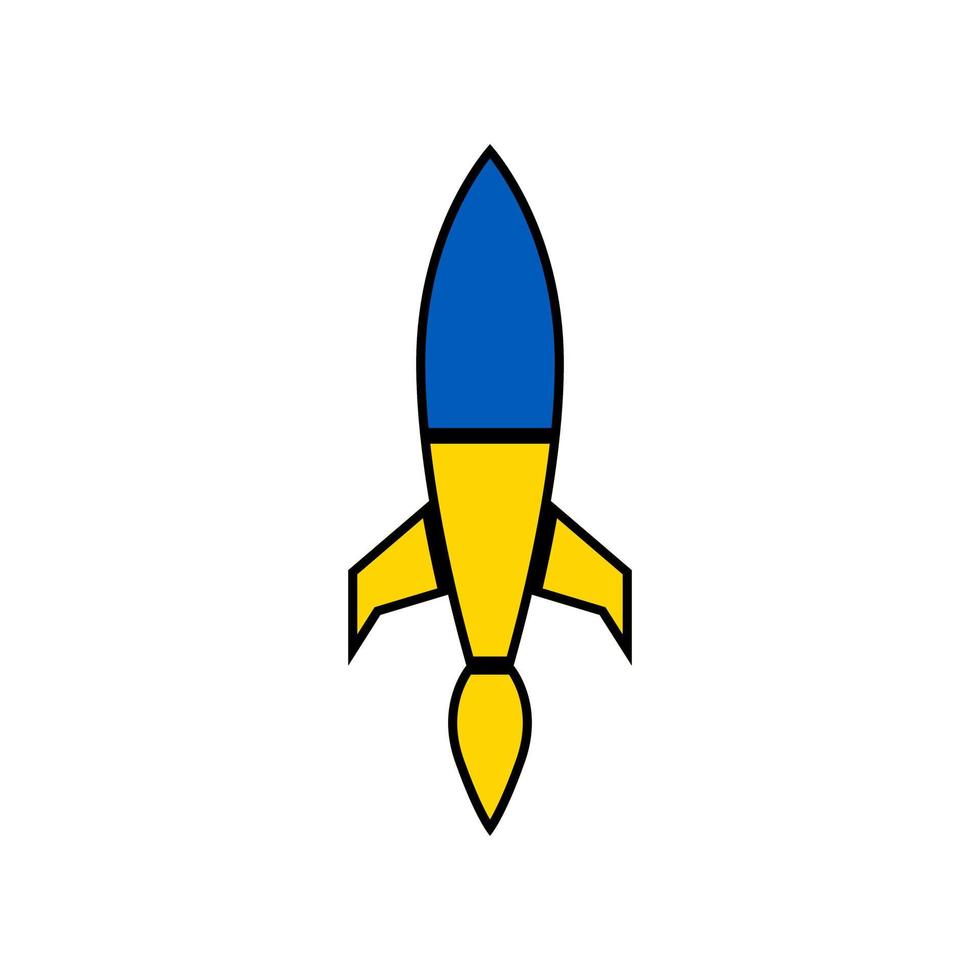 raket Oekraïne vlag pictogram ontwerp vectorillustratie. vector