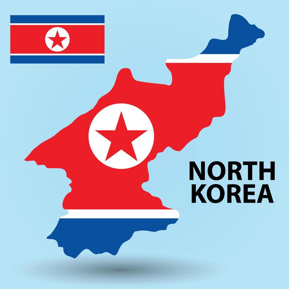 Noord-Korea kaart en vlag achtergrond vector