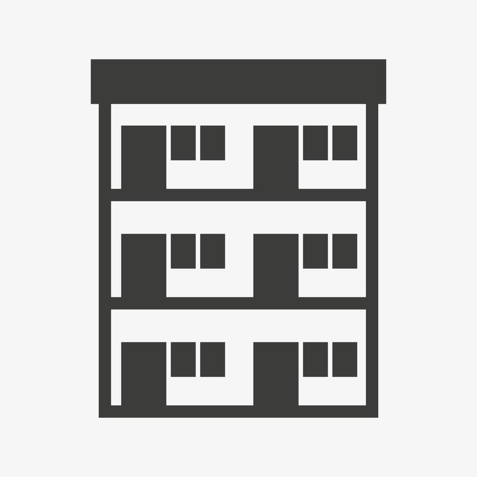flatgebouw vector pictogram geïsoleerd op een witte achtergrond