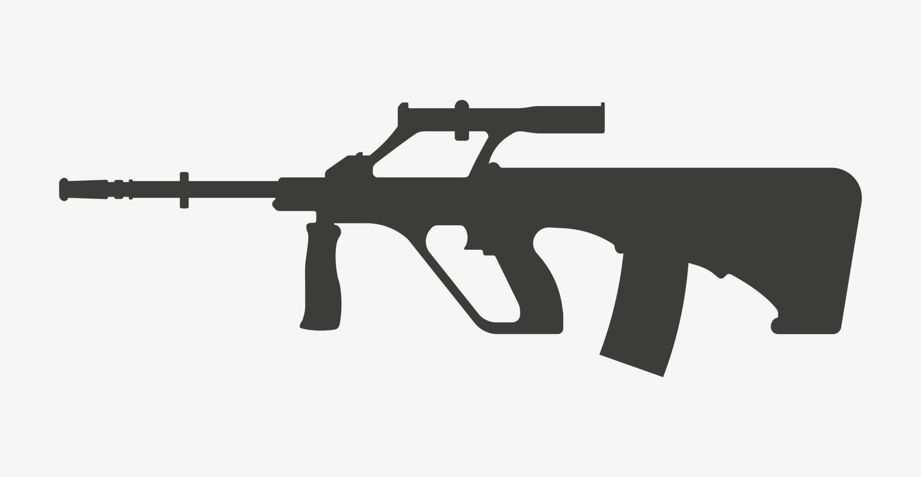 Oostenrijkse leger assault rifle vector pictogram geïsoleerd op een witte achtergrond