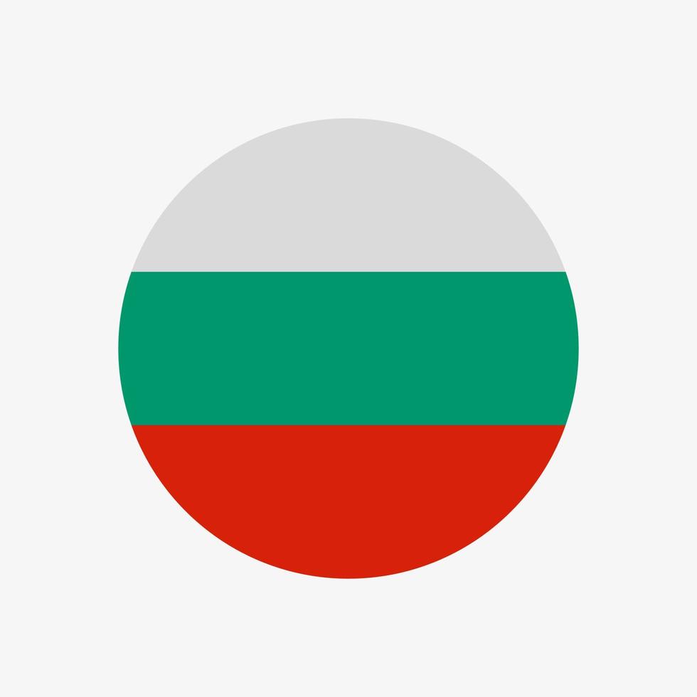 ronde Bulgaarse vlag vector pictogram geïsoleerd op een witte achtergrond. de vlag van bulgarije in cirkel