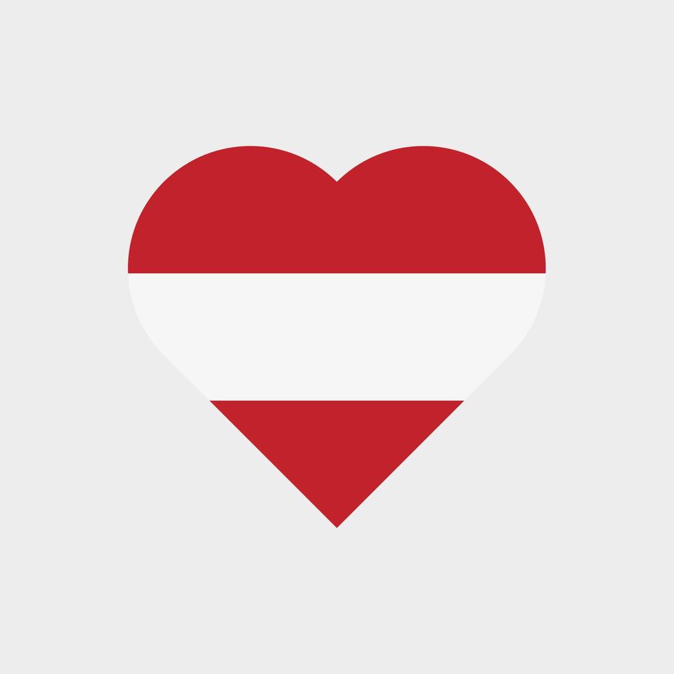 de vlag van oostenrijk in de vorm van een hart. Australië vlag vector pictogram geïsoleerd op een witte achtergrond