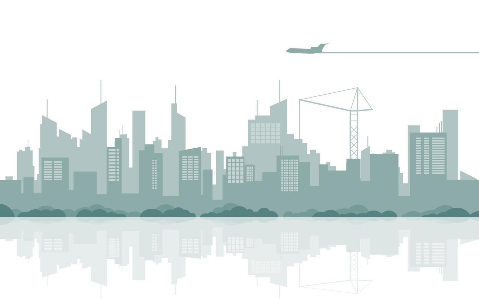 moderne stad panoramisch skyline uitzicht gratis vector