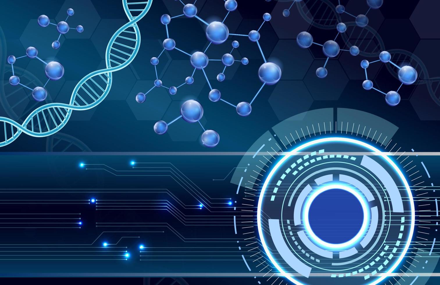 moleculaire structuur en dna-achtergrond. concept ontwerp vector