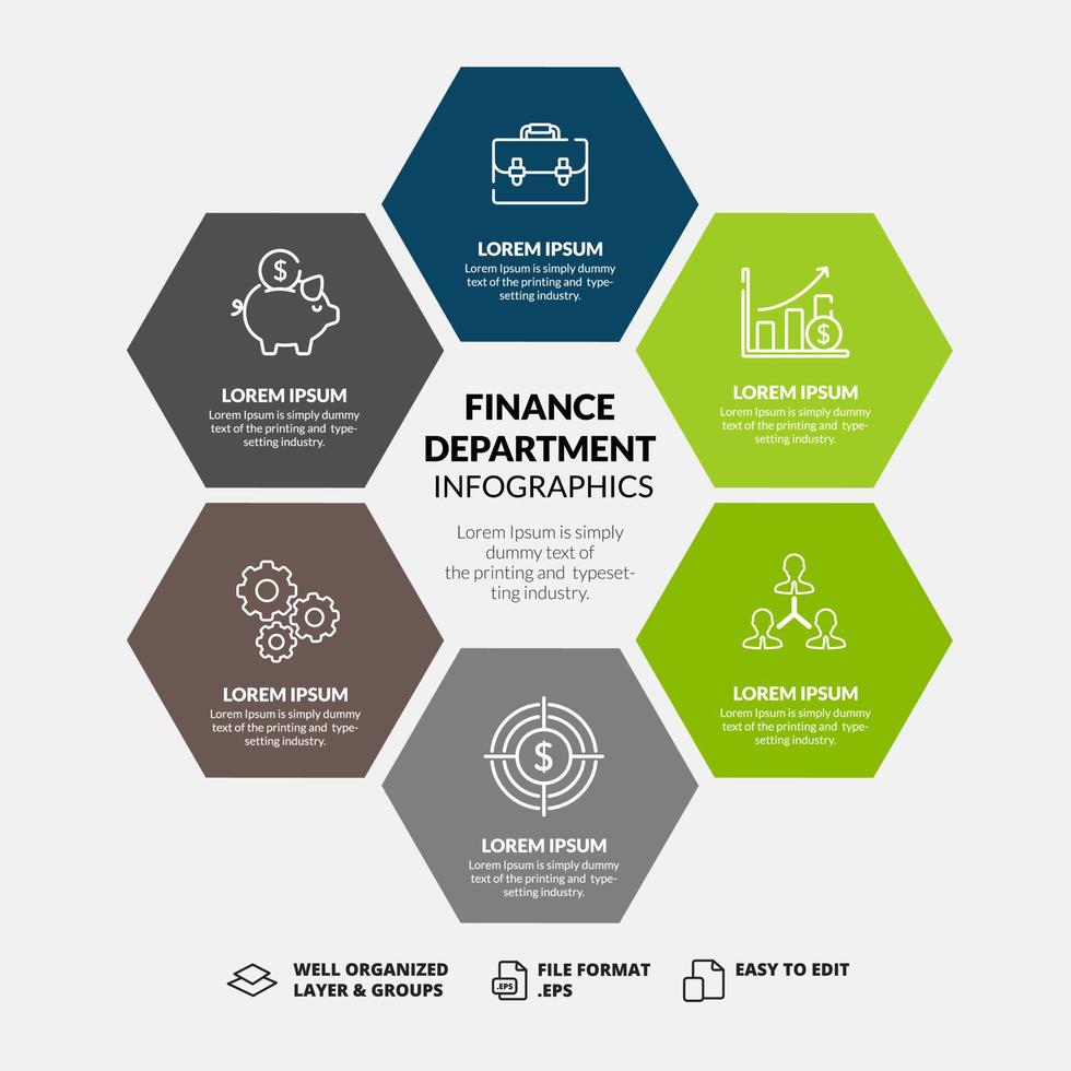 infographics diagram en grafiek voor financieel rapport vector