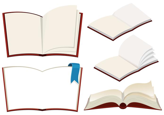 Set van boek op witte achtergrond vector