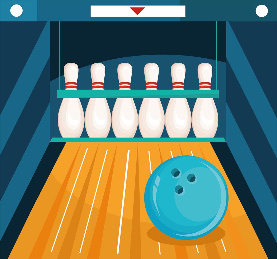 bowlingbal en pinnen vector