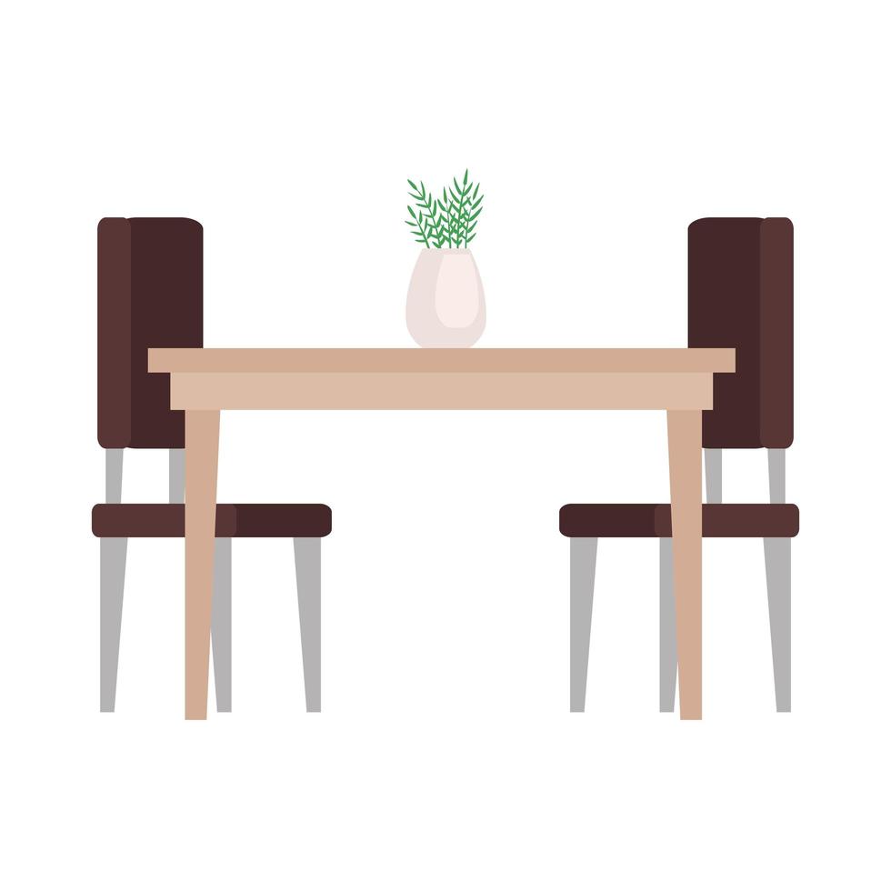 houten tafel met stoelen vector