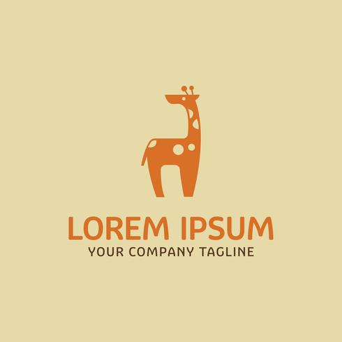 Schattig giraffen logo ontwerpsjabloon concept vector