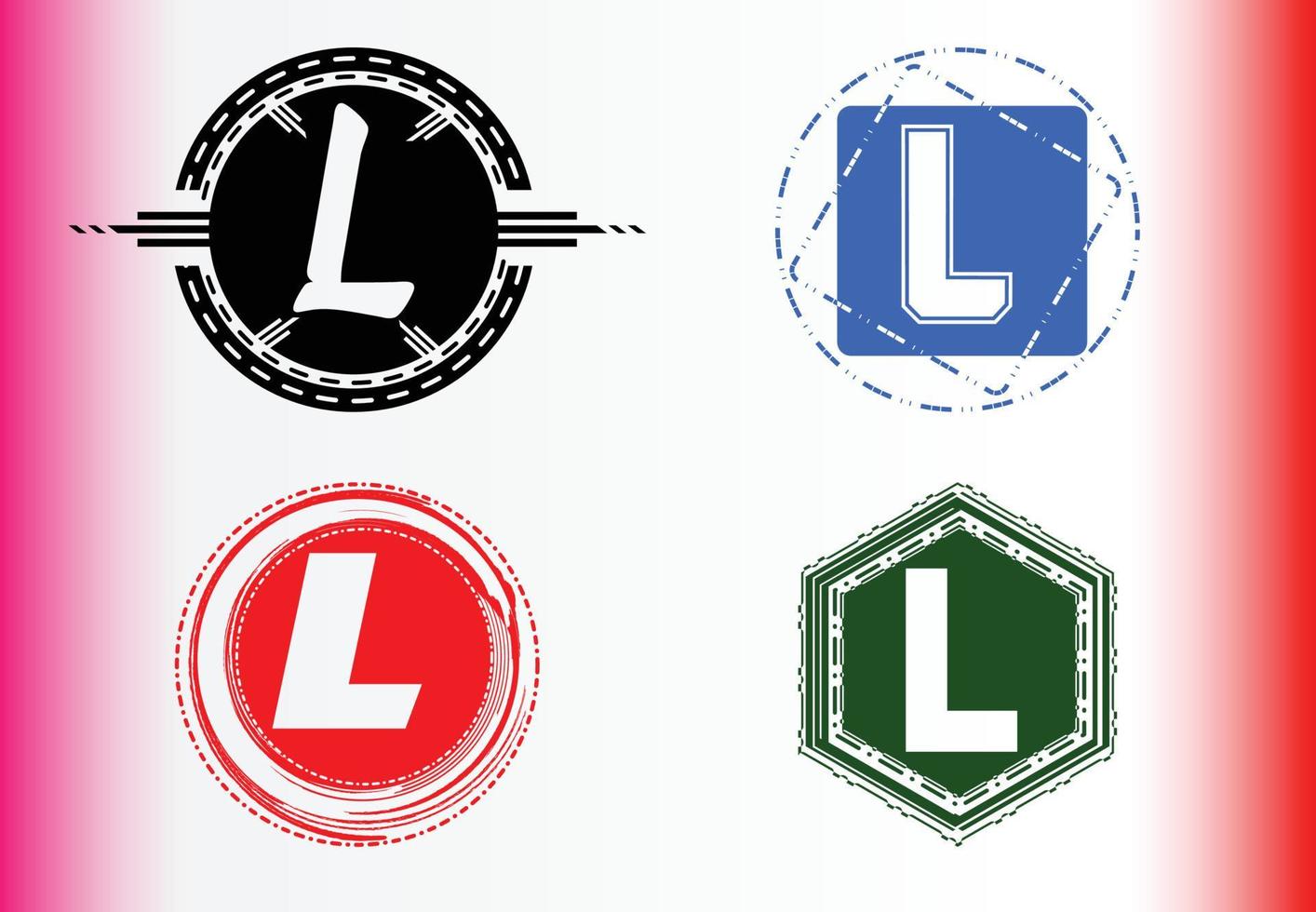 letterl-logo en pictogramontwerpsjabloonbundel vector