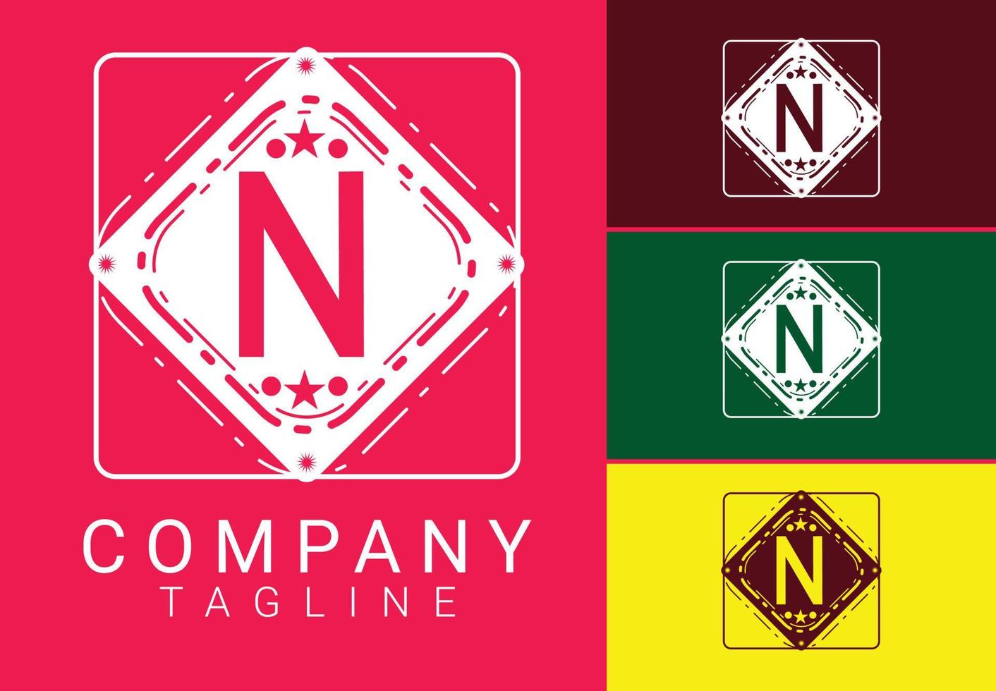 n letter nieuw logo en pictogramontwerp vector