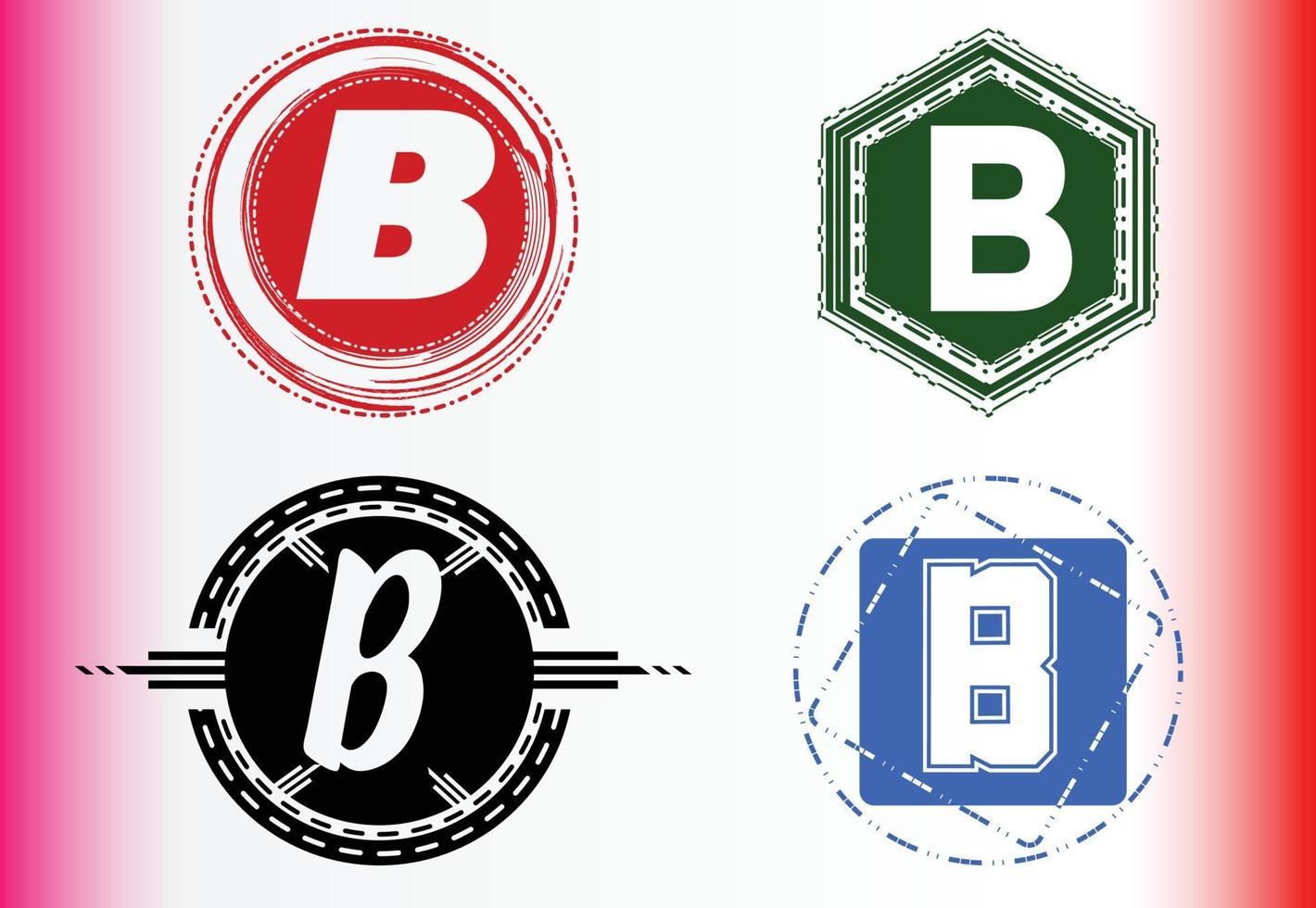 letterb-logo en pictogramontwerpsjabloonbundel vector