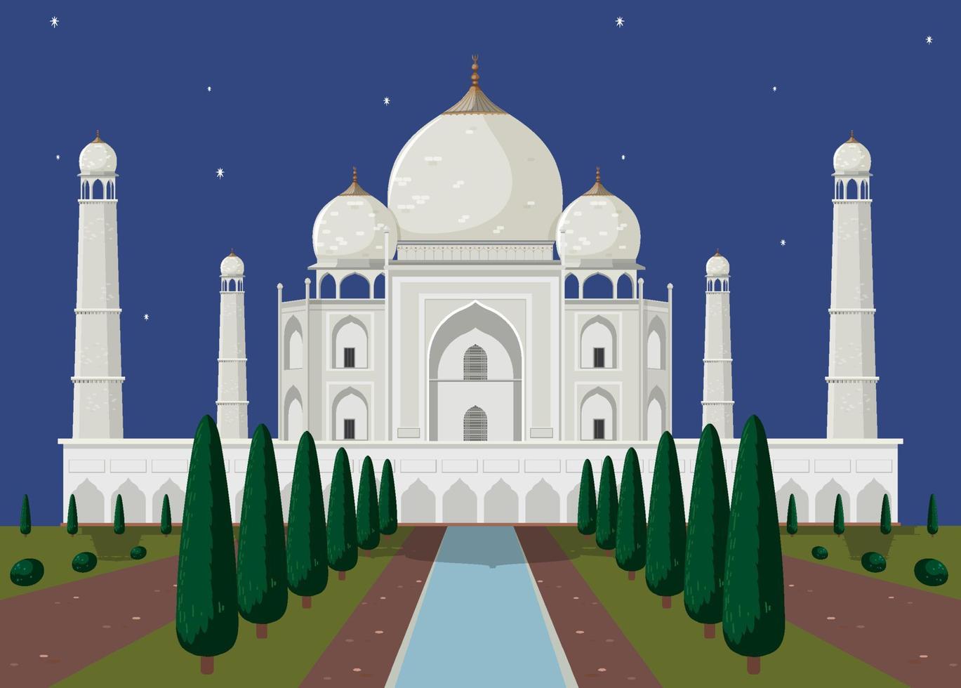 scène van de Indiase tempel 's nachts vector