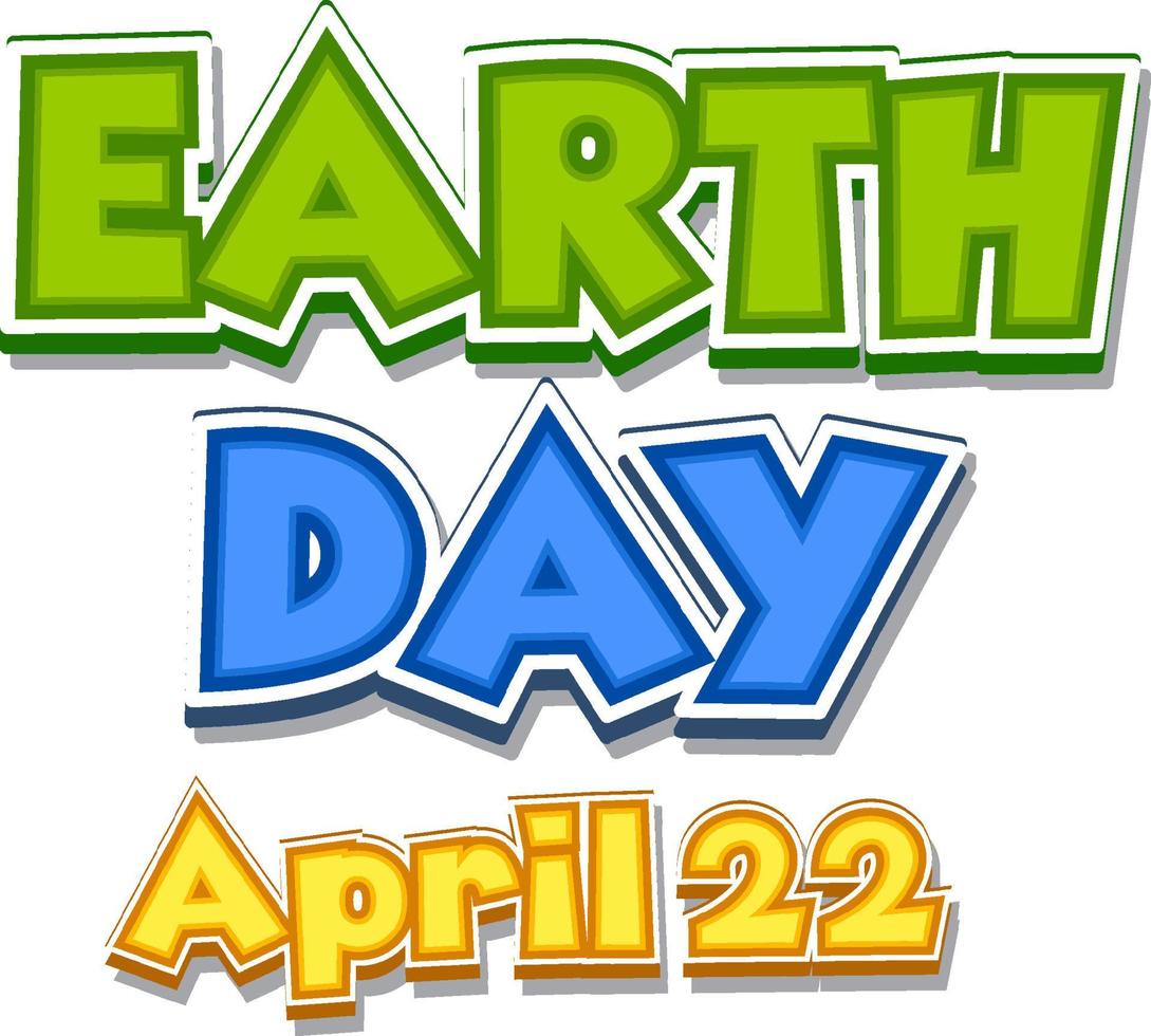 Earth Day 22 april typografie logo ontwerp vector