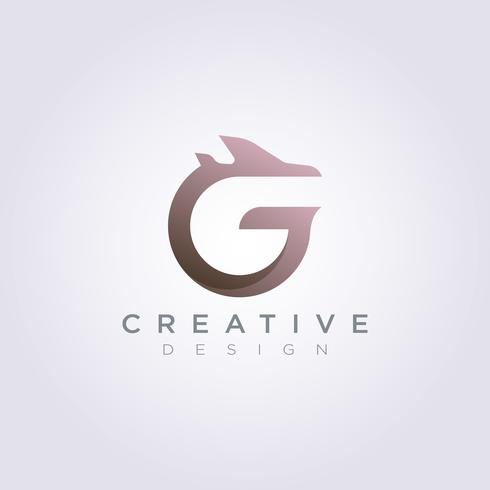 Letter G met vliegtuig vector illustratie ontwerp illustraties Logo sjabloon