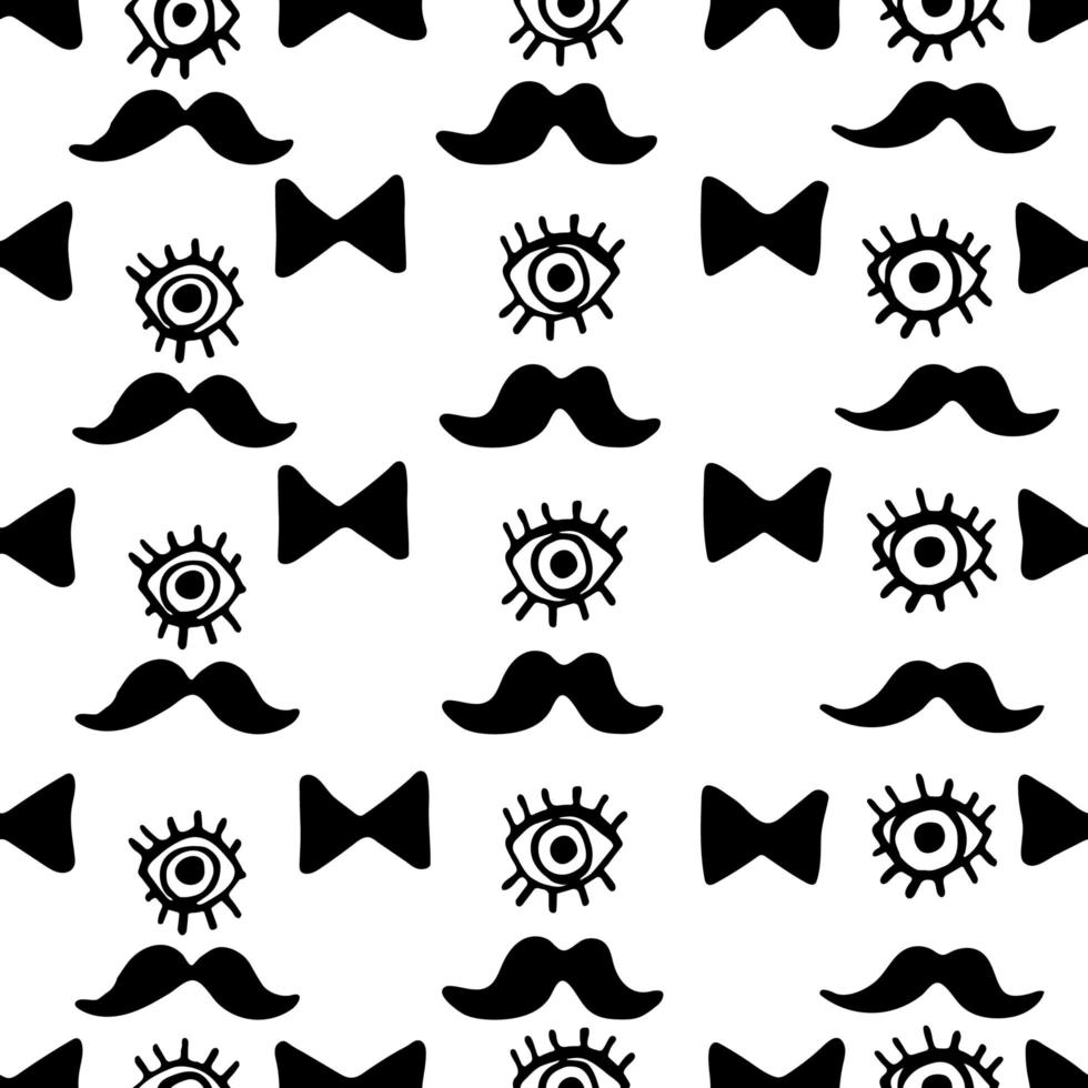 zwart-wit gentleman ondertekent naadloos patroon. vector