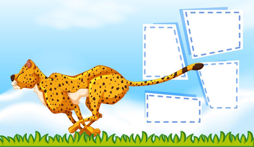 Cheetah frame sjabloon achtergrond vector