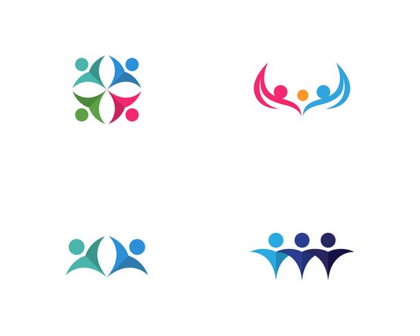 Adoptie en community care Logo sjabloon vector iconen