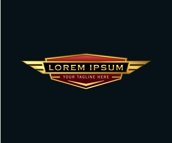 logo met luxe embleem met embleem. auto ontwerpsjabloon concept vector