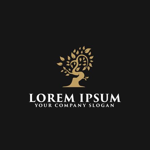 luxe boom logo ontwerpsjabloon concept vector