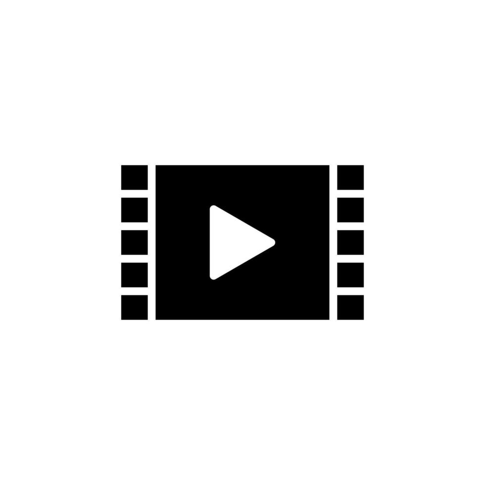 video, spelen, film, speler, film solide pictogram vector illustratie logo sjabloon. geschikt voor vele doeleinden.