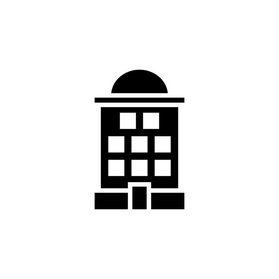 hotel, appartement, herenhuis, residentiële solide vector illustratie logo pictogrammalplaatje. geschikt voor vele doeleinden.