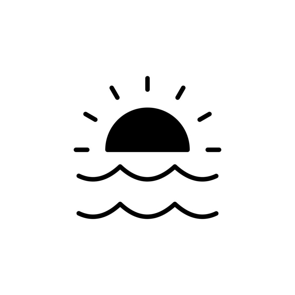 oceaan, water, rivier, zee solide vector illustratie logo pictogrammalplaatje. geschikt voor vele doeleinden.