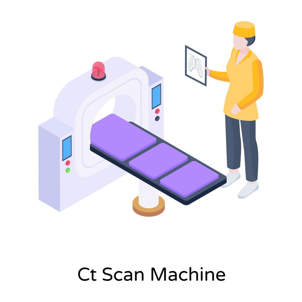 een ct-scanmachine in isometrische vectordownload vector