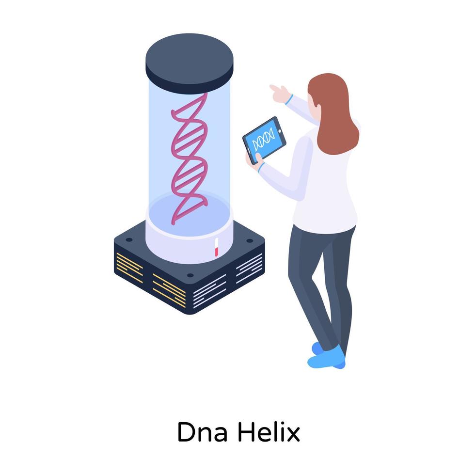 een illustratie van dna-test in isometrisch ontwerp vector