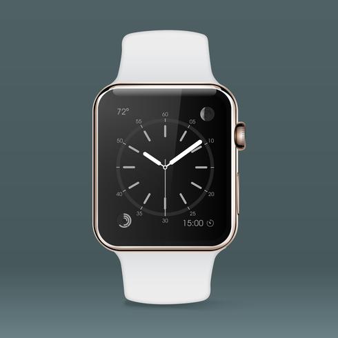 Slim handhorloge op grijze achtergrond vector