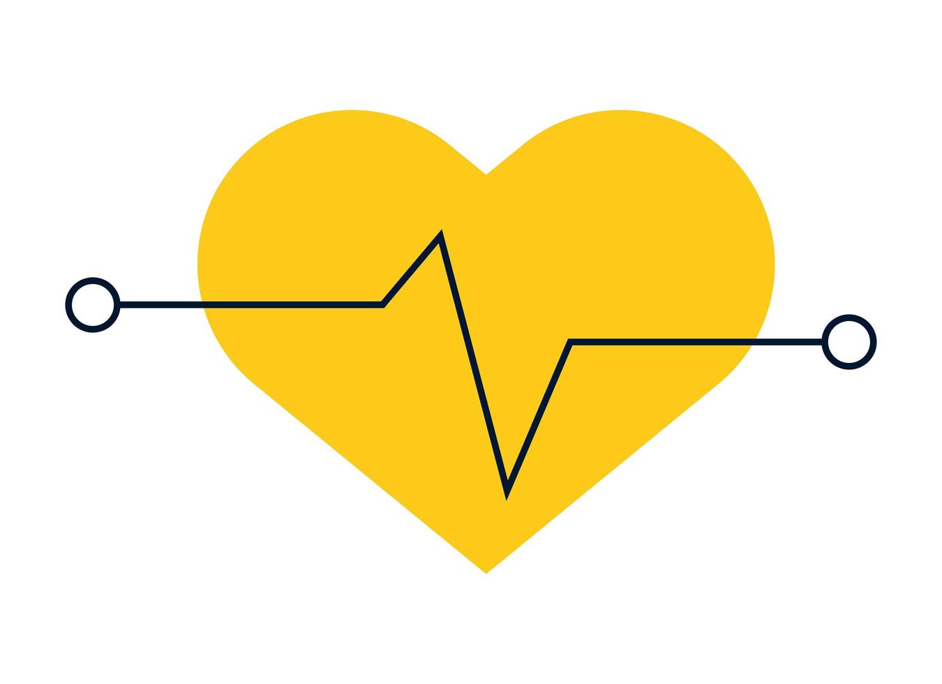 gele hart cardio vector