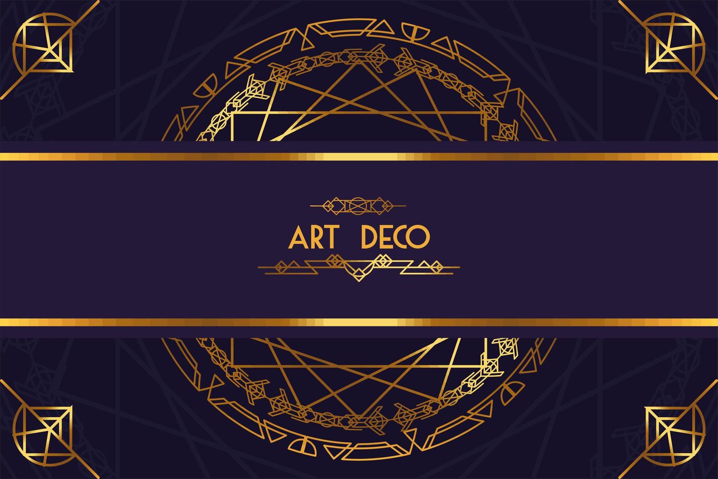 art deco belettering paars frame vector