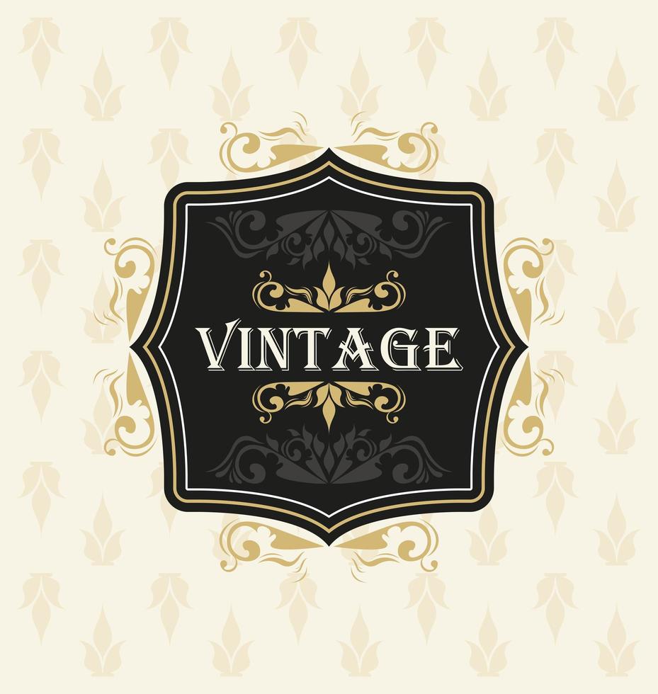 vintage label in poster vector