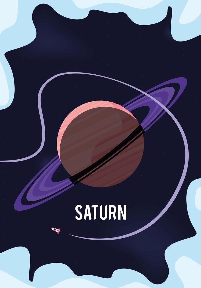 universum Saturnus en naam vector