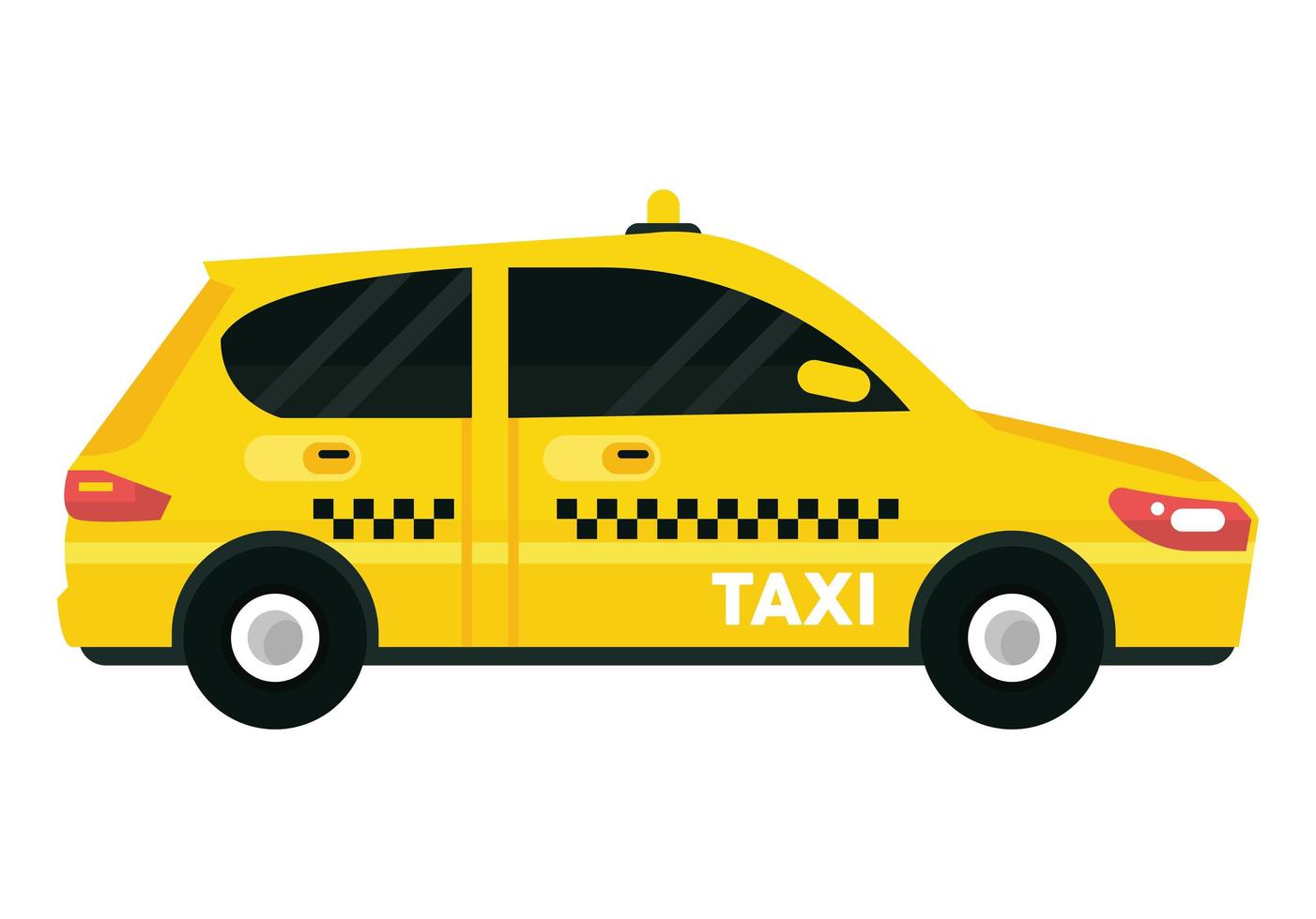 taxi auto zijaanzicht vector