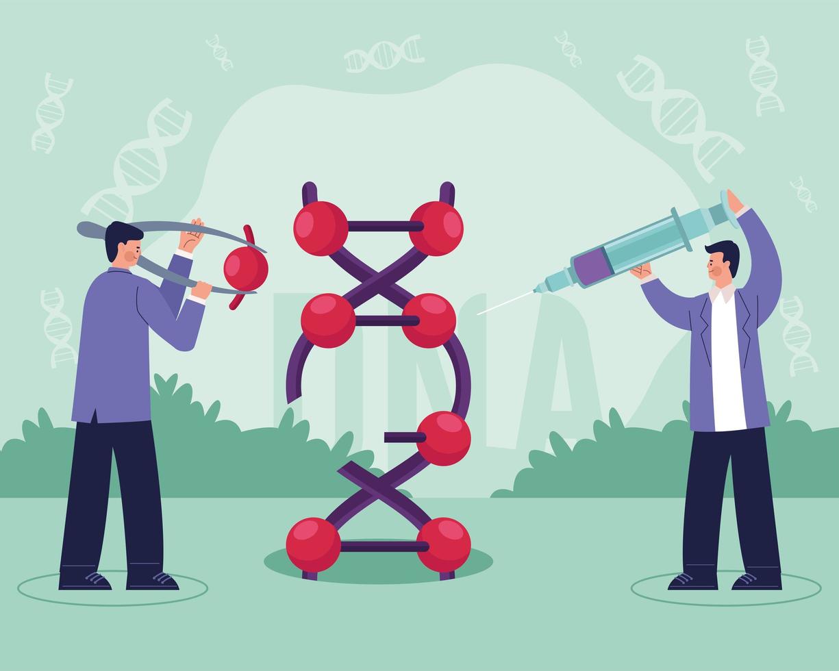 genetisch laboratorium mannelijke wetenschappers vector