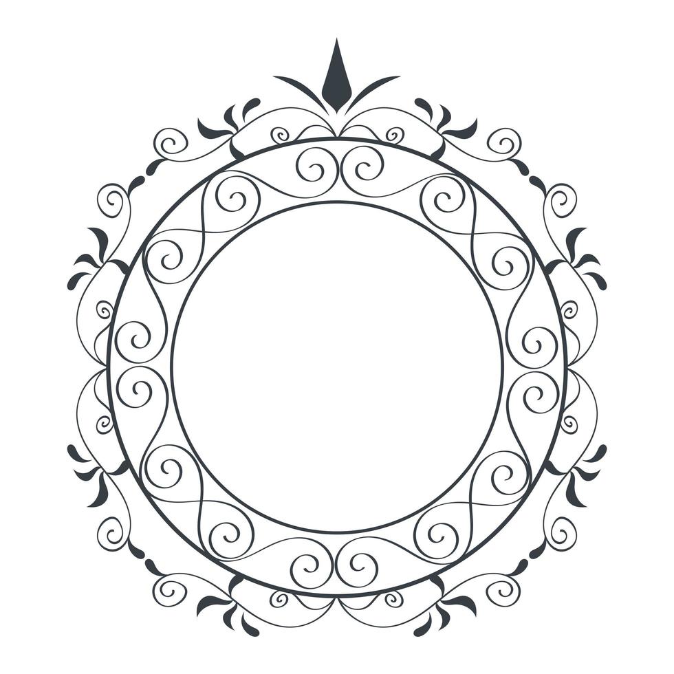 cirkel elegant monogram icoon vector