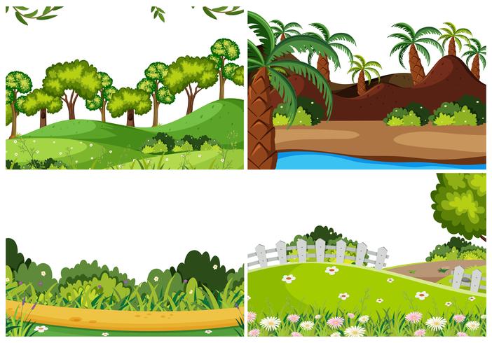 Set van natuurlandschap vector