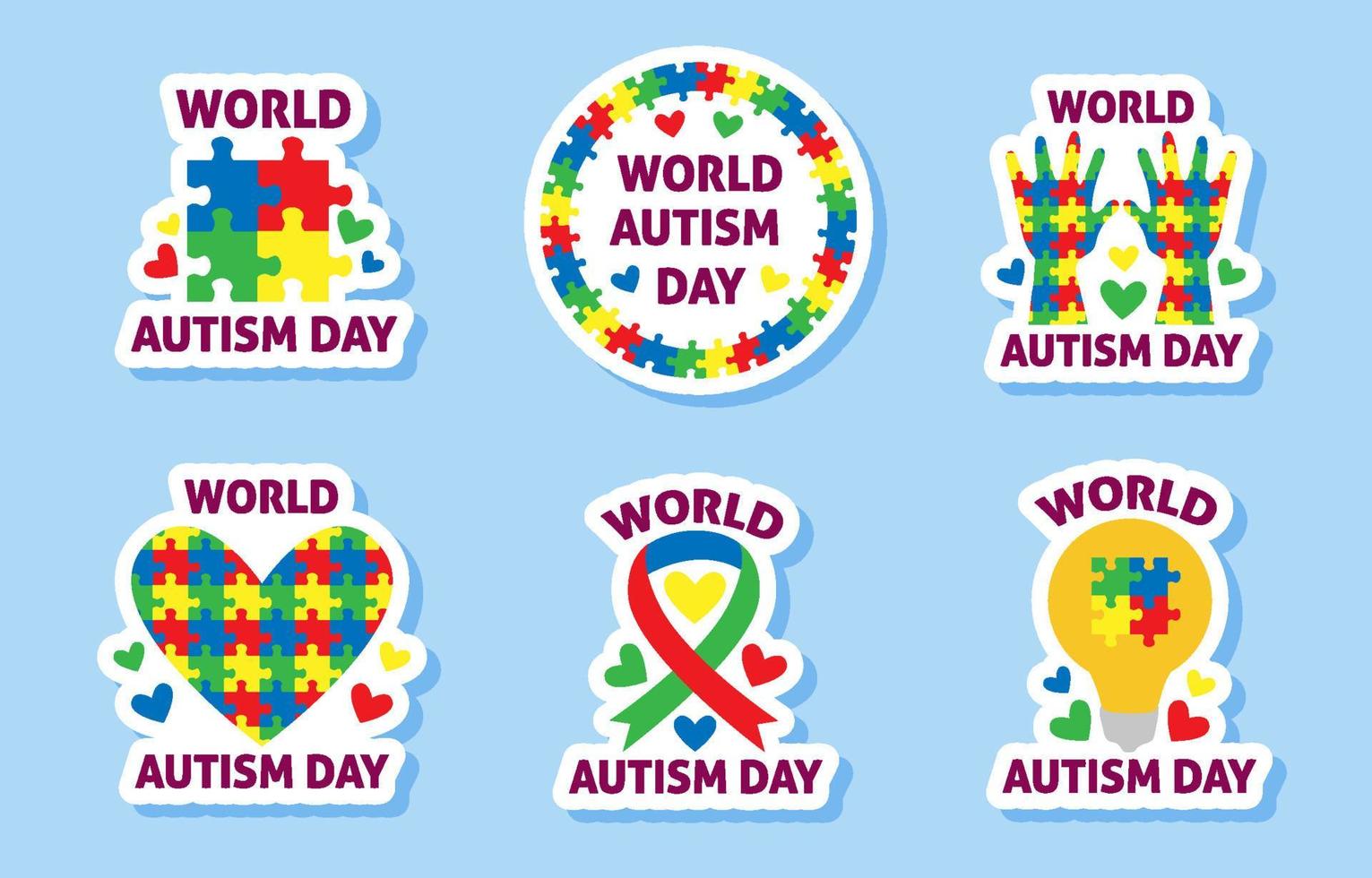 bewustzijn wereld autisme dag sticker vector