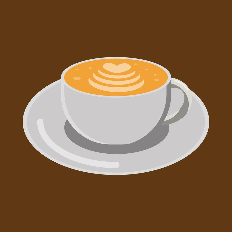 witte kop koffie latte tulp, 3D-realistische vectorstijl. zijaanzicht. vector geïsoleerd. latte art barista.