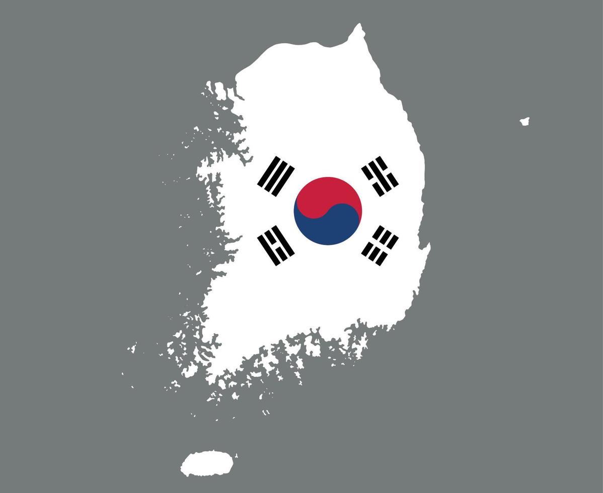 Zuid-Korea vlag nationaal Azië embleem kaart pictogram vector illustratie abstract ontwerp element