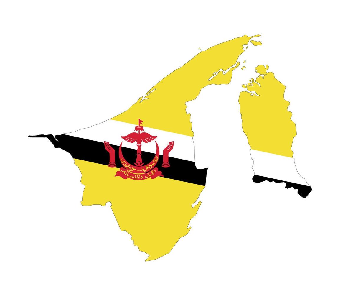 Brunei vlag nationaal Azië embleem kaart pictogram vector illustratie abstract ontwerp element