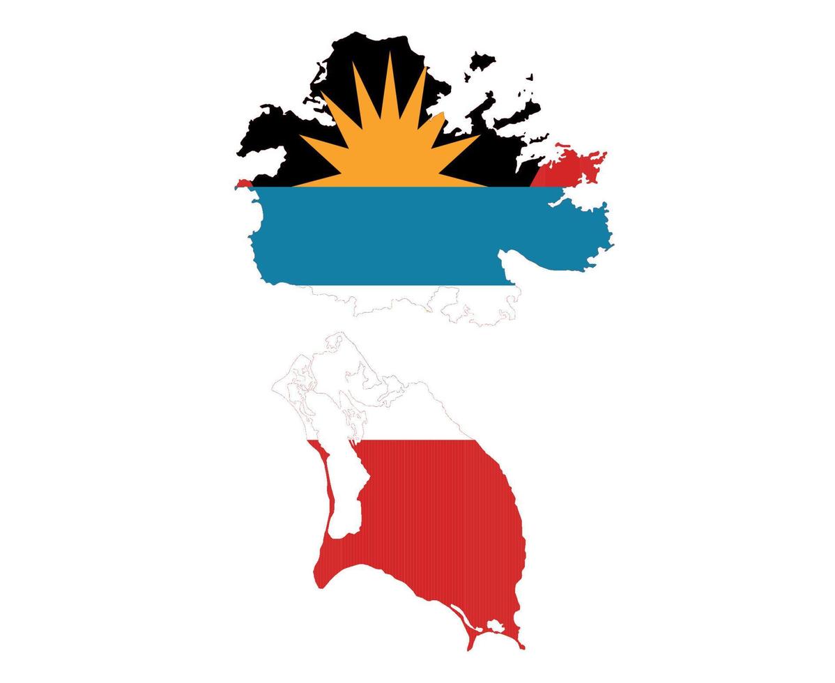 Antigua en Barbuda vlag nationale Noord-Amerika embleem kaart pictogram vector illustratie abstract ontwerp element