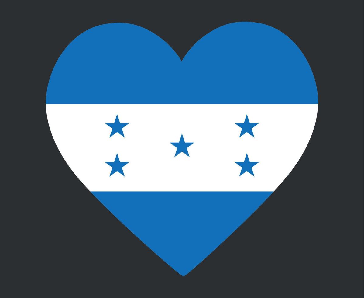 honduras vlag nationaal noord-amerika embleem hart pictogram vector illustratie abstract ontwerp element