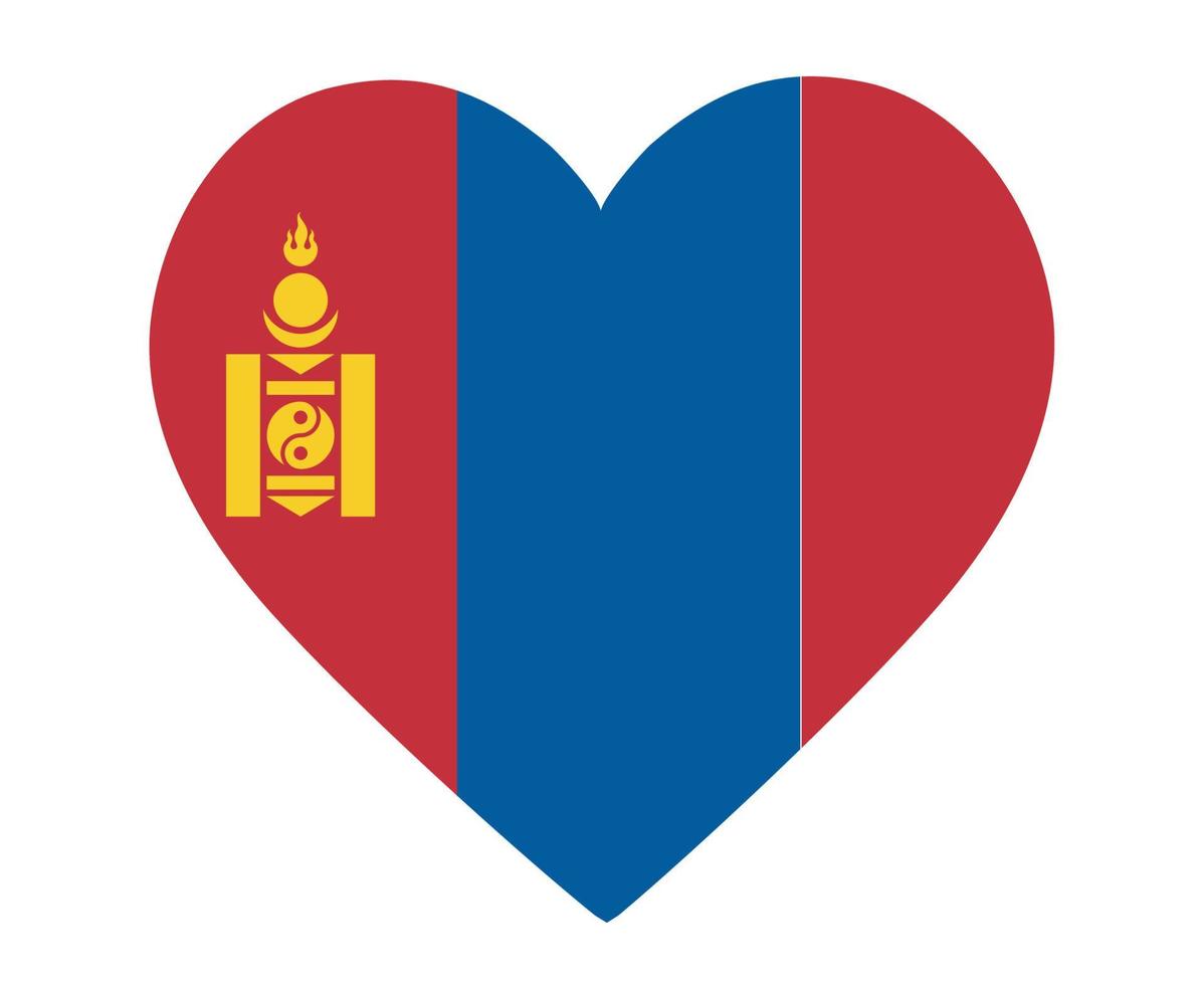 Mongolië vlag nationaal Azië embleem hart pictogram vector illustratie abstract ontwerp element